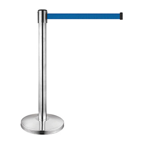 Stainless Steel Retractable Belt railing stand untuk bank dengan logo