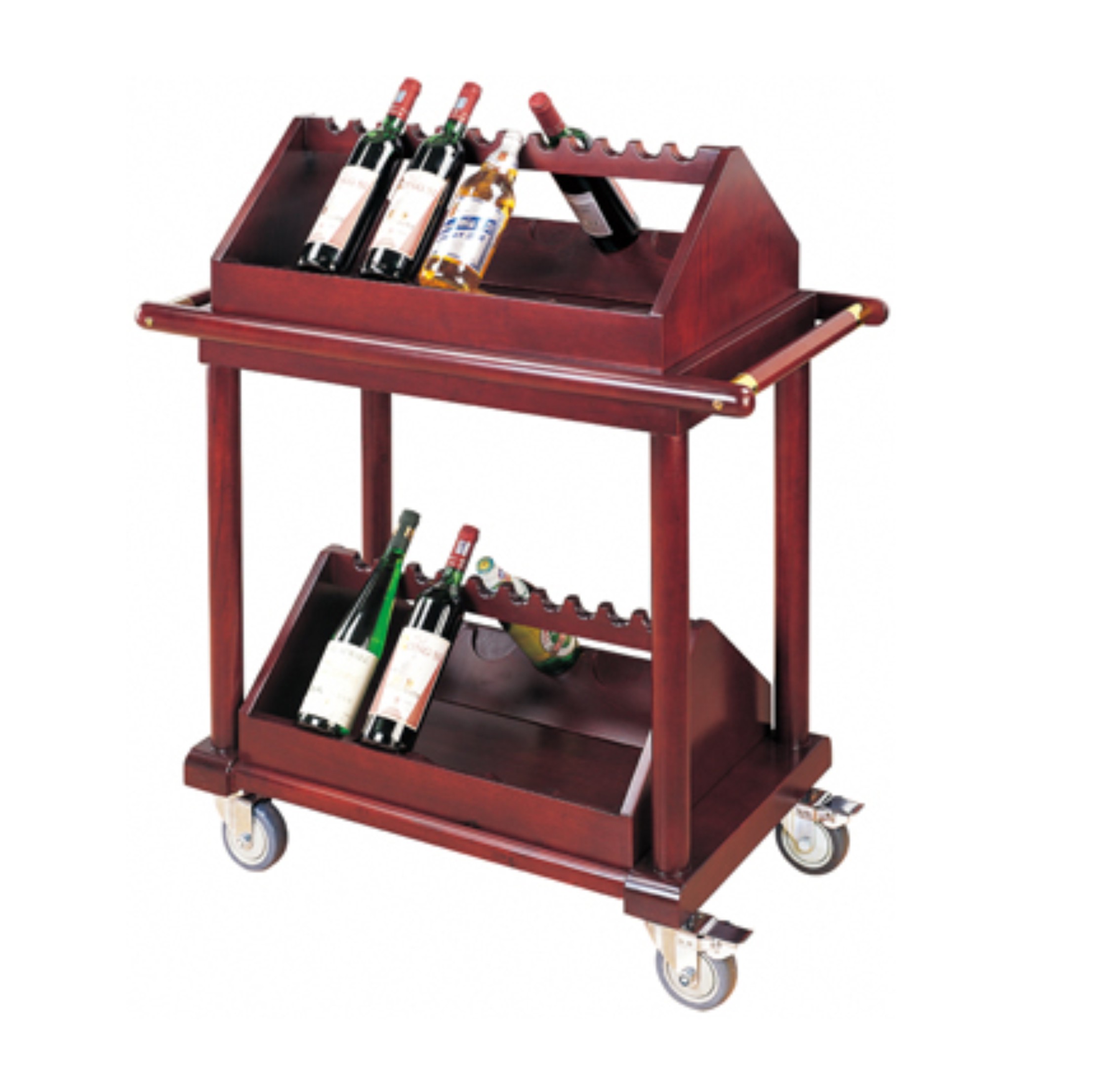 Troli Minuman Keras Kayu untuk Anggur Merah untuk Restoran (FW-31)
